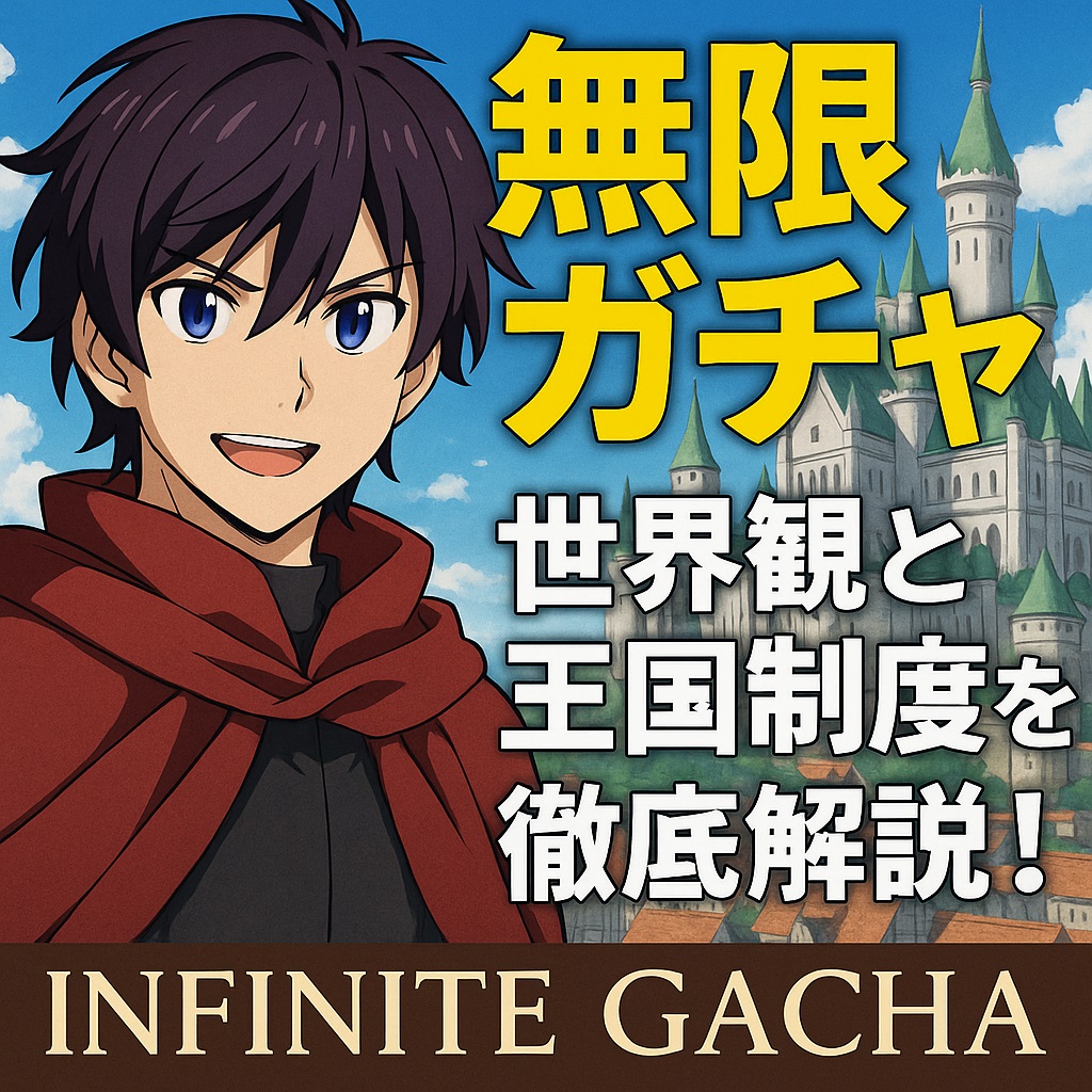 『無限ガチャ』の世界観を象徴するアイキャッチ。奈落のダンジョン奥で、光に包まれた主人公ライトが立ち上がる。背後にはギフト《無限ガチャ》の魔法陣が輝き、信頼と再生を象徴するメイドのシルエットが見守る幻想的な構図。希望と再起の瞬間を描いたファンタジーアート。