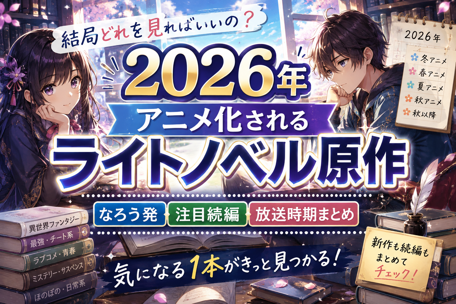 【2026年最新】アニメ化されるライトノベル原作一覧｜なろう発・注目続編・放送時期まとめ
